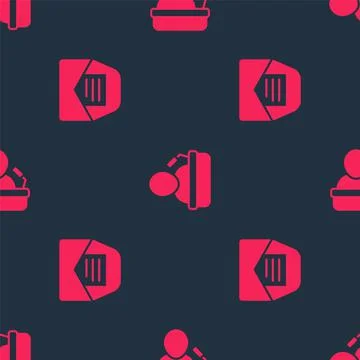 Set Mail and e-mail and Speaker on seamless pattern. Vector Stock Illustration