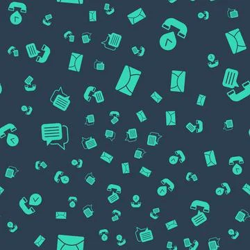 Set Mail and e-mail, Telephone handset, Speech bubble chat and conversation on Illustrazione stock