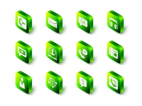 Set Mail and e-mail, Question Answer, Headphones, Telephone handset, Declined or イラスト素材