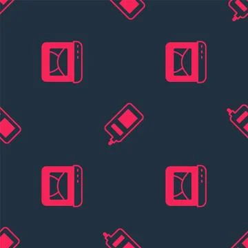 Set Mail and e-mail and Mobile phone on seamless pattern. Vector Ilustración de archivo