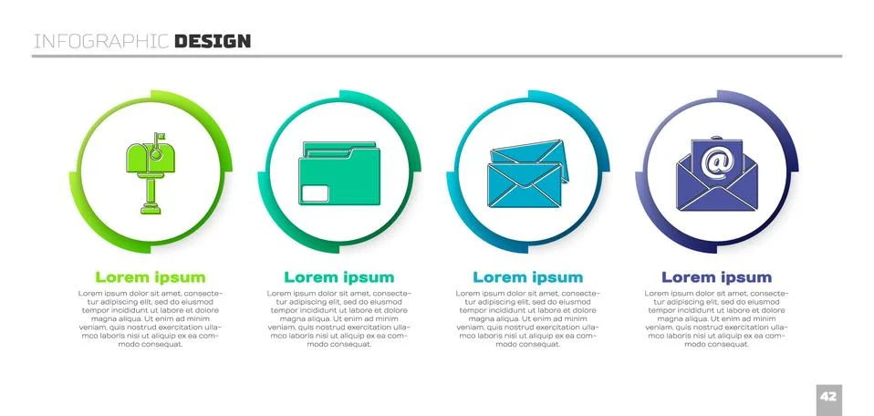 Set Mail box, Document folder, Envelope and Mail and e-mail. Business Illustrazione stock