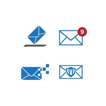 Set of mail graphic design template Stock Illustration