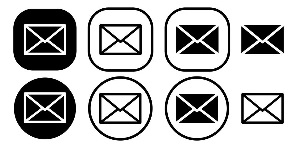 Set of mail icon. E-mail icons. Line art style Stock Illustration