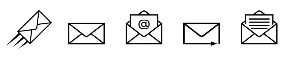 Set mail isolated on white background Stock Illustration