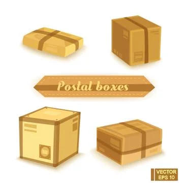 Set mailboxes and parcels Иллюстрация
