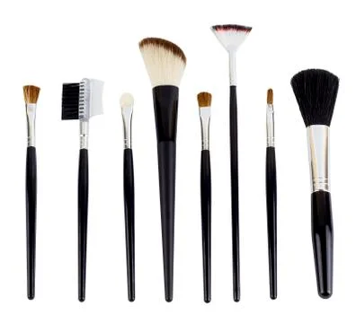 A set of make-up brushes Stock Photos