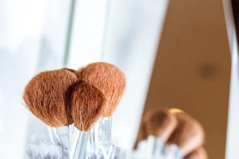 Set of makeup brushes Foto stock