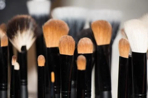 Set of makeup brushes Foto stock