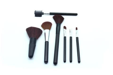 Set of makeup brushes Foto stock