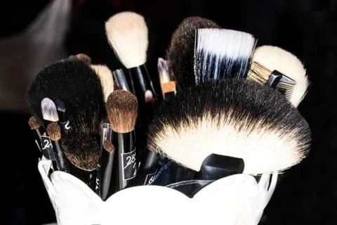 Set of makeup brushes Stock Photos