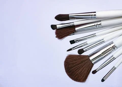 Set of makeup brushes Stock Photos