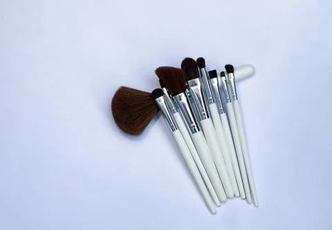 Set of makeup brushes . Stock Photos