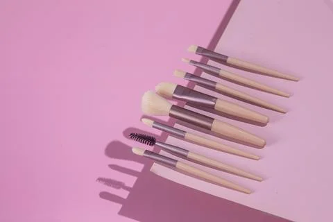 Set of makeup brushes Stock Photos