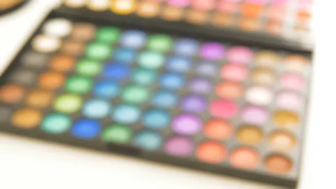 A set for makeup close-up. Moving the camera from the non-sharpness zone to the Stock Footage 85547054