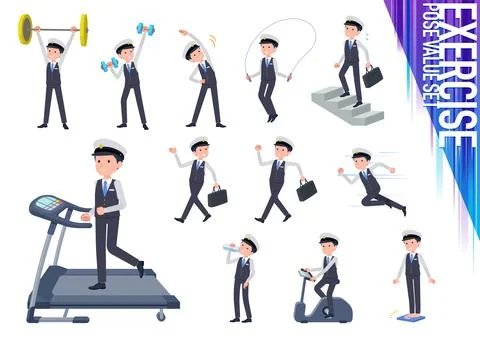 A set of Male driver on exercise and sports Stock Illustration