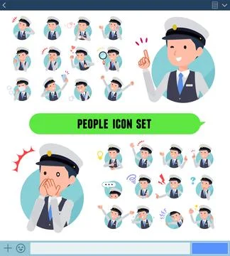 A set of Male driver with expresses various emotions In icon format Illustrazione stock