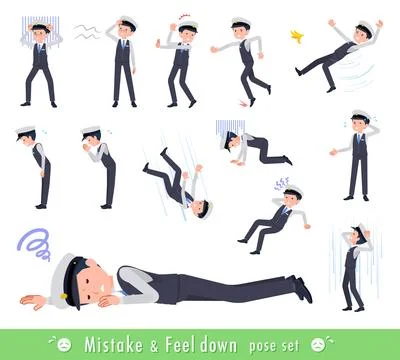 A set of Male driver expressing failure and depression Stock Illustration