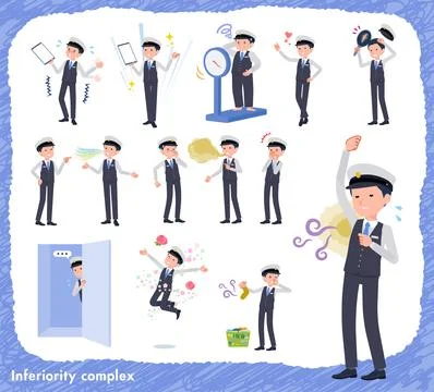 A set of Male driver on inferiority complex Stock Illustration