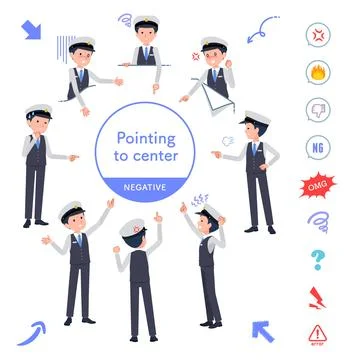A set of Male driver pointing in different directions Illustrazione stock