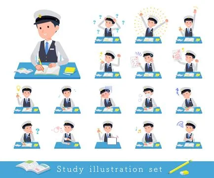 A set of Male driver on study Stock-Illustration