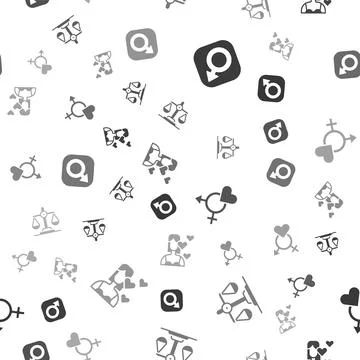 Set Male gender, Gender equality, and Love yourself on seamless pattern. Vector Stock Illustration