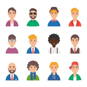 Set of male vector avatars Stock Illustration