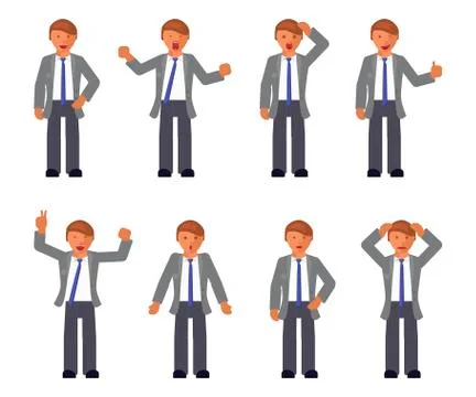 Set of man expression. Stock Illustration