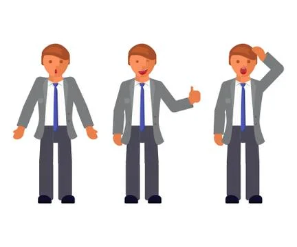 Set of man expression. Stock Illustration