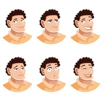 Set of man face icons Stock Illustration