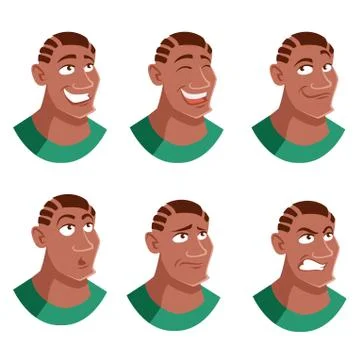 Set of man face icons Illustrazione stock
