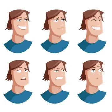 Set of man face icons Stock Illustration
