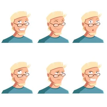 Set of man face icons Stock Illustration