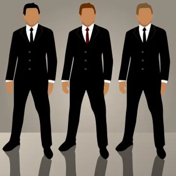 Set of man in suit avatars Stock Illustration