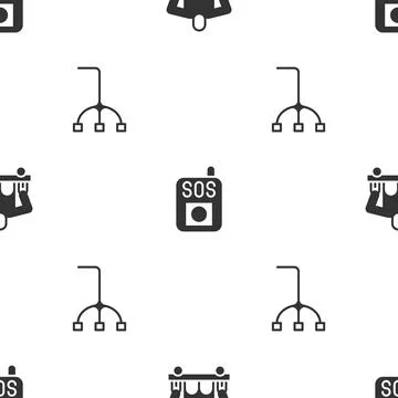 Set Man without legs sitting wheelchair, Press the SOS button and Walking stick Illustration