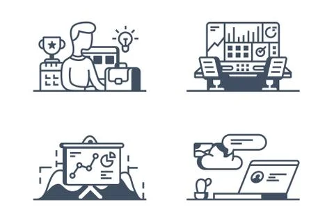 Set managment icons Stock Illustration
