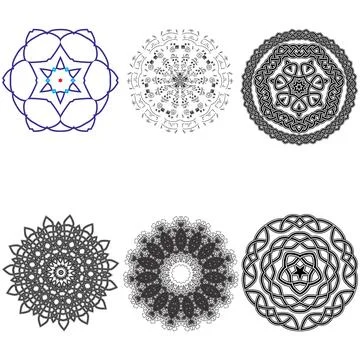 Set Mandala pattern vector 스톡 일러스트