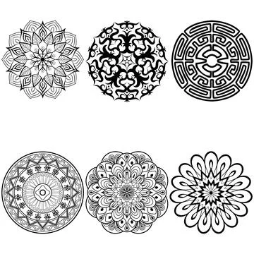 Set Mandala pattern vector Stock Illustration