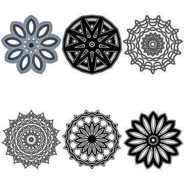 Set Mandala pattern vector 스톡 일러스트