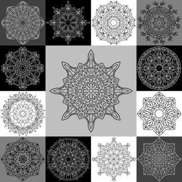 Set of mandalas Stock Illustration