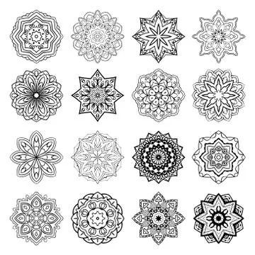 Set of mandalas. Stock Illustration