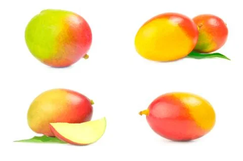 Set of mango red on a white background clipping path Foto stock