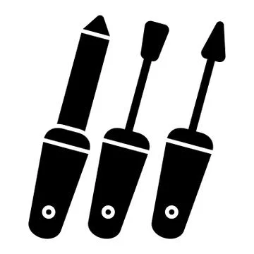 Set of Manicure accessories vector icon. Black nail care illustration on white Stock Illustration