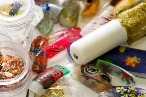 Set for Manicure macro Stock Photos