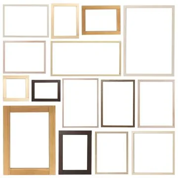 Set of many different frames isolated on white Stock Photos