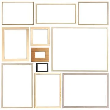 Set of many different frames isolated on white Stock Photos