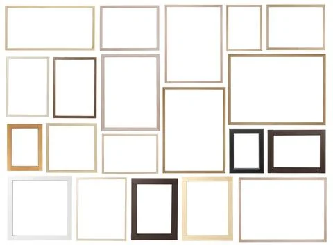 Set of many different frames isolated on white Stock Photos
