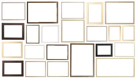 Set of many different frames isolated on white Stock Photos