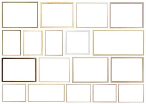 Set of many different frames isolated on white Stock Photos