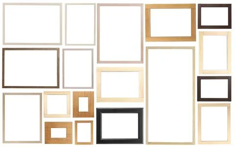 Set of many different frames isolated on white Stock Photos