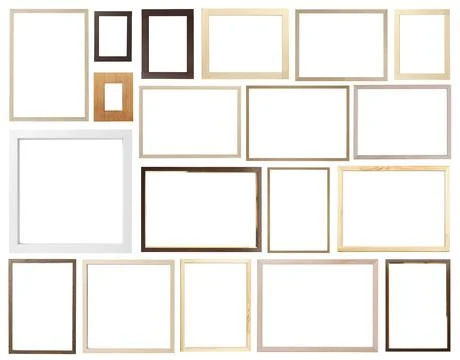 Set of many different frames isolated on white Stock Photos